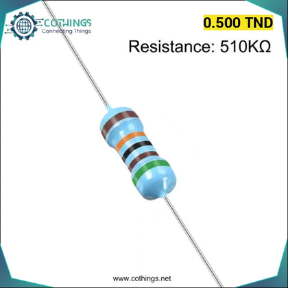 Résistance 510k 1/4W 1% (10 PCS) - Domotique Tunisie