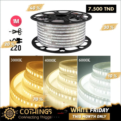 Ruban Led Adhesif 2835 3 Temps (1M) - Domotique Tunisie