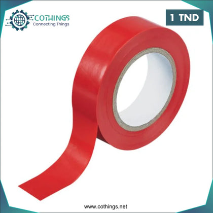 Ruban toile isolant 10 mètres largeur Rouge 1 cm - Domotique Tunisie