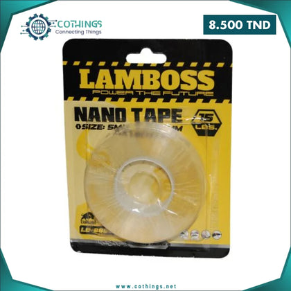 Ruban Adhésif Lamboss 3m Double Face Transparent 1.9cm X 3m