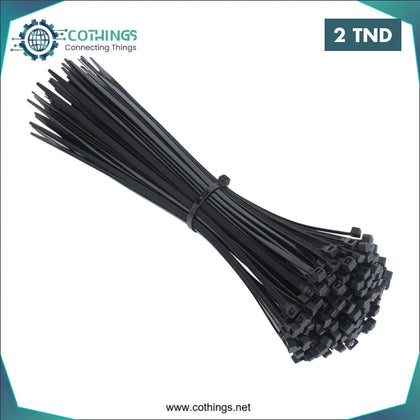 Serre Cable 3x100 mm Noir (100pcs) - Domotique Tunisie