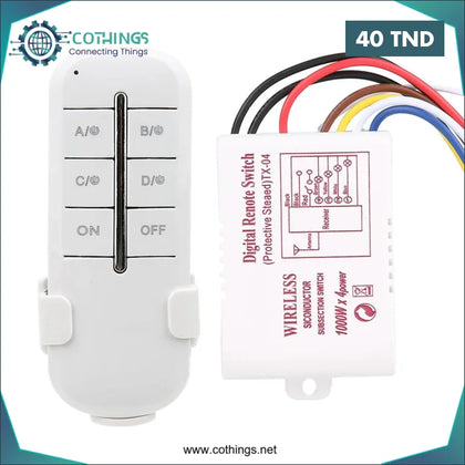 Télécommande Sans Fil ON/OFF pour Éclairage – 230V – 4 Canaux