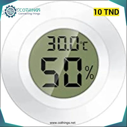 Thermomètre et hygromètre numérique blanc avec affichage LCD