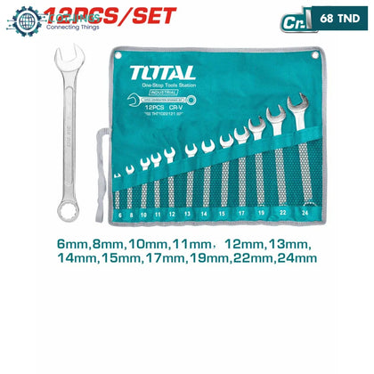 THT1022121 Clés Mixtes TOTAL 12 Pièces 6 24mm Bricolage