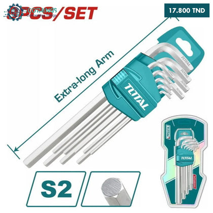 THT106192 - Clés Mâles Longues TOTAL 1,5-10 mm - Bricolage