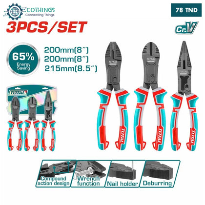 THT2CK231S Jeu Pinces 3 Pièces TOTAL Tools Pour Bricolage