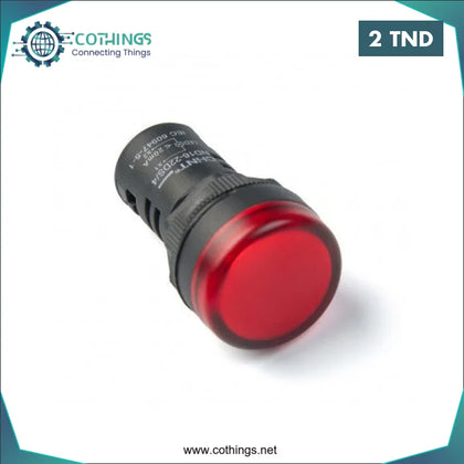 Voyant LED Rouge 24V AC-DC ø22 - Domotique Tunisie