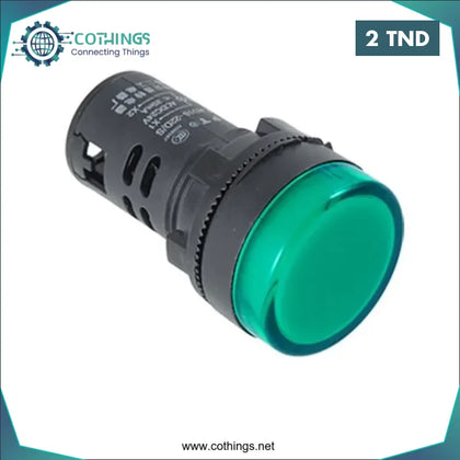 Voyant LED Verte 24V AC-DC ø22 - Domotique Tunisie